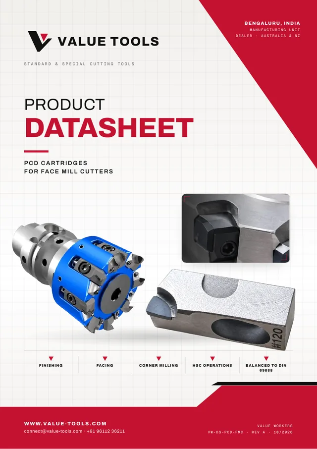 Cover of the PCD cartridges for face mill cutters PDF